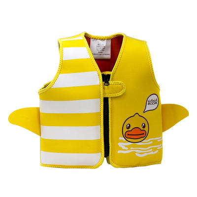 2018 New Design Silkscreen Print Kids Neoprene Swim Vest with Frontzip
