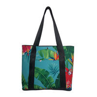 2019 new style colorful print neoprene beach bag wholesale women tote handbag